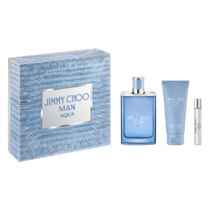 Jimmy Choo Man Aqua Eau De Toilette Spray 100ml Set 3 Parti
