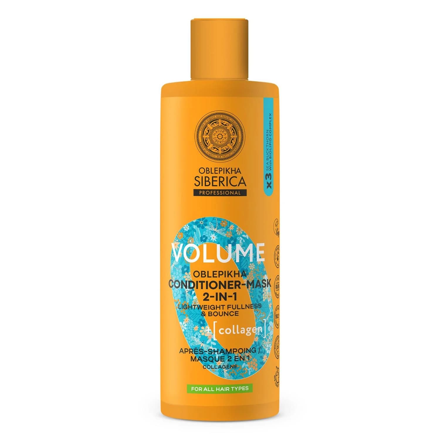 Natura Siberica Oblepikha Volume Collagen Mascarilla Acondicionador 2in1 400ml