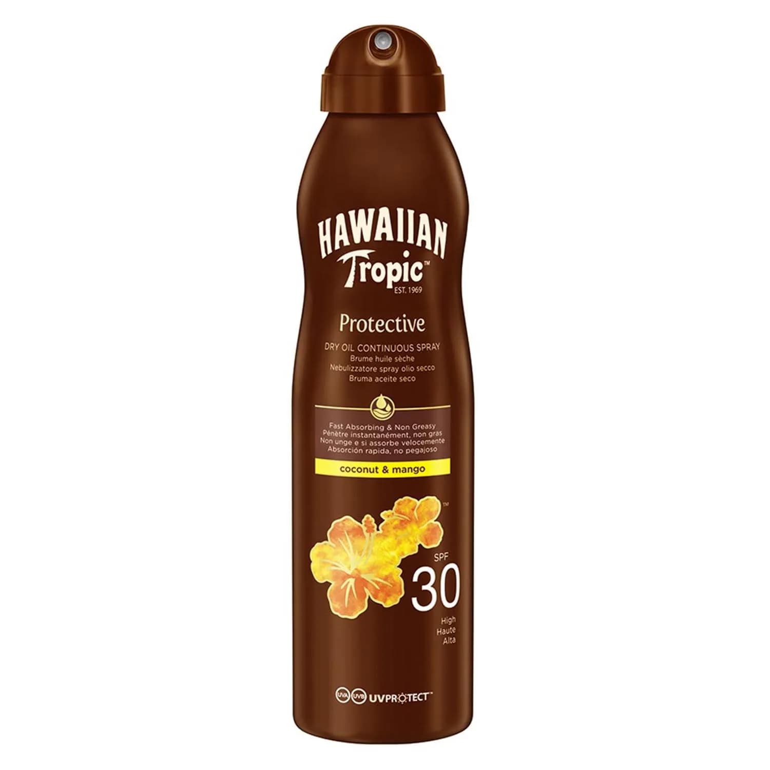 Hawaiian Tropic Coconut y Mango Olio Spf30 180ml Spray