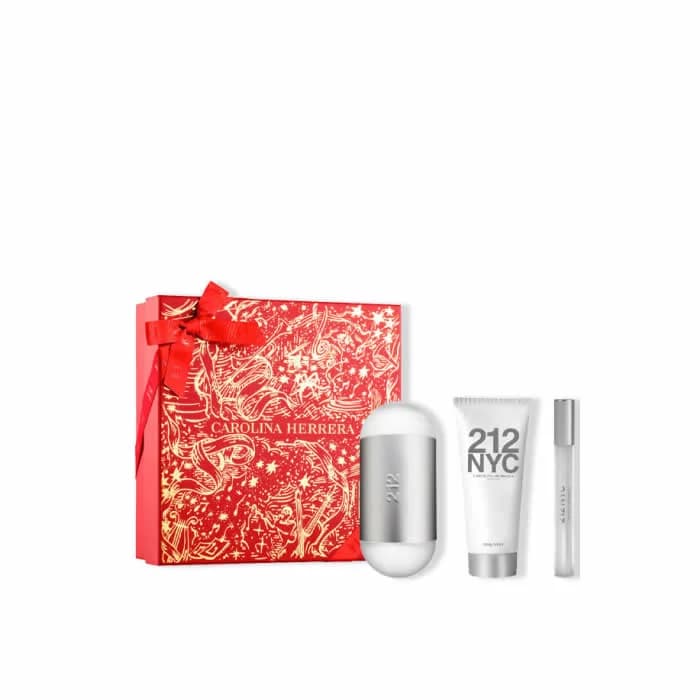 Carolina Herrera 212 Nyc Eau De Toilette Spray 100ml Set 3 Parti