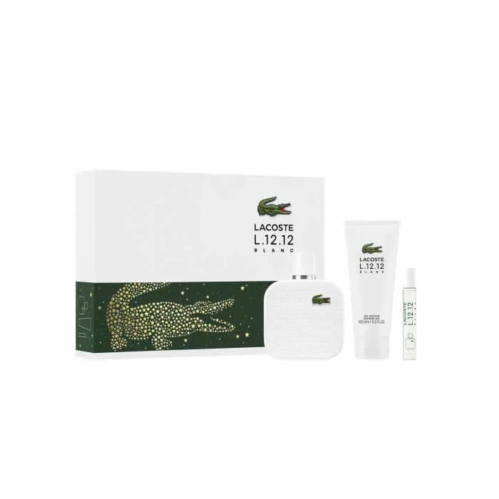 Lacoste L.12.12 Blanc Men Eau De Toilette Spray 100ml Set 3 Parti