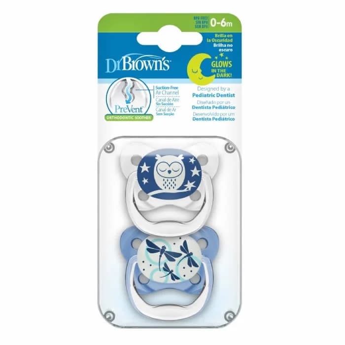 Succhietto Dr. Brown's Prevent Nocturne Blu 0-6M
