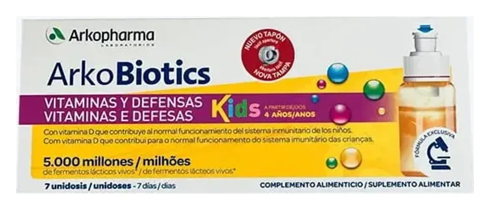 Arkobiotics Vitamine e Difese Bambini 7 Dosi